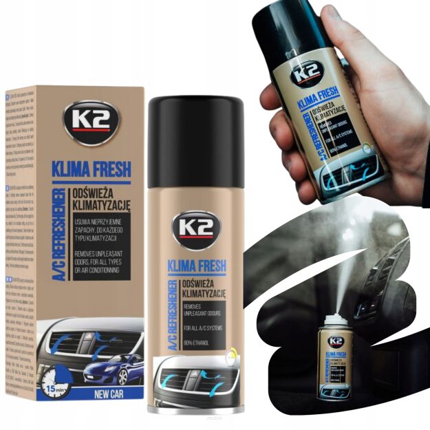 SPRAY DO ODŚWIEŻANIA KLIMATYZACJI K2 KLIMA FRESH ODŚWIEŻACZ NEW CAR 150ml