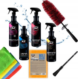 ZESTAW K2 PRO DETAILINGOWY DO PIELĘGNACJI CZYSZCZENIA AUTA KOSMETYKI 8 SZTUK