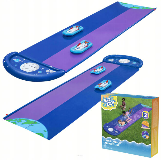 Ślizg ogrodowy ślizgawka wodna dwuosobowa dla dzieci 488cm poduszki BESTWAY