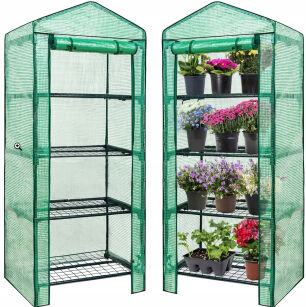 SZKLARNIA OGRODOWA BALKONOWA REGAŁ 4 PÓŁKI 160x70x50cm UV4 NA BALKON FOLIAK