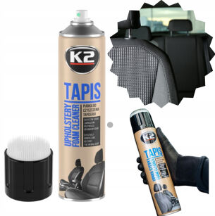 K2 TAPIS PIANKA DO CZYSZCZENIA TAPICERKI SPRAY 600Mml SZCZOTKA